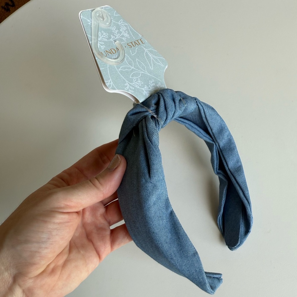 Denim Blue Knotted Headband! - Picture 4 of 7